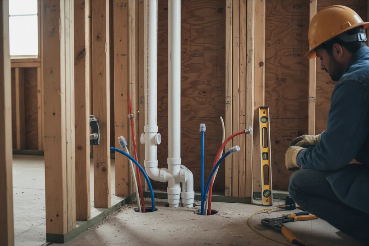 Drain and supply rough-in during Leak Detection in Bellevue